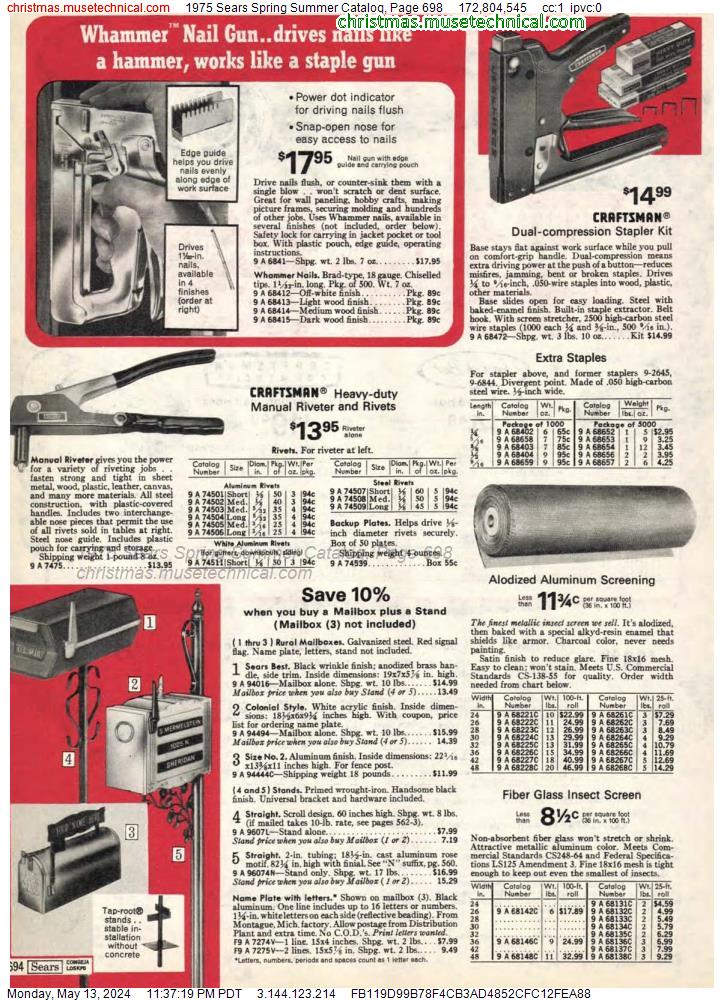 1975 Sears Spring Summer Catalog, Page 698
