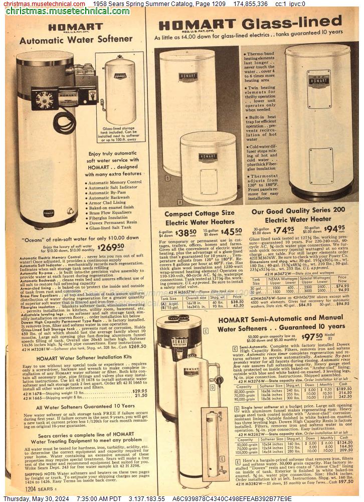 1958 Sears Spring Summer Catalog, Page 1209