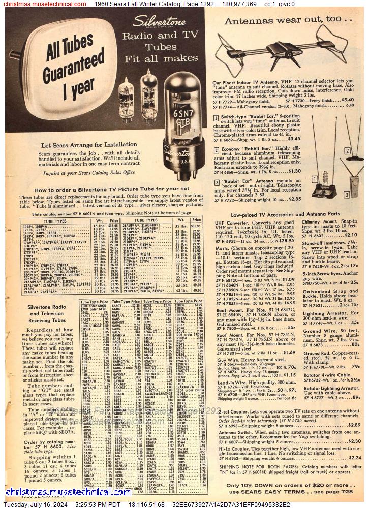 1960 Sears Fall Winter Catalog, Page 1292