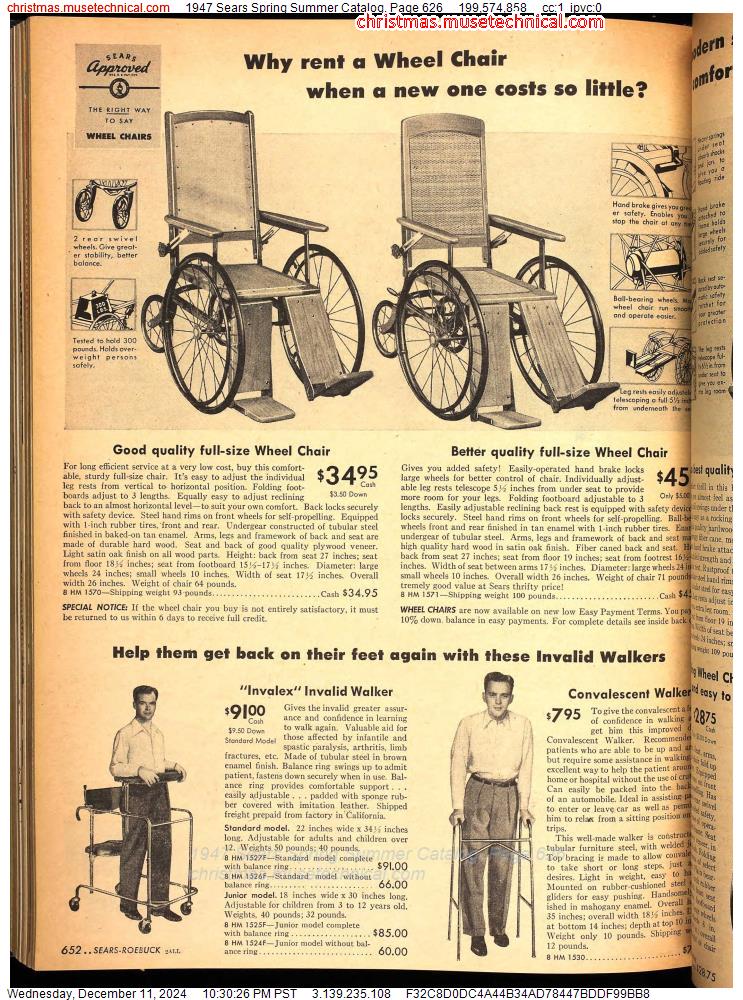 1947 Sears Spring Summer Catalog, Page 626