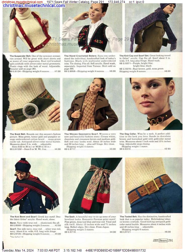 1971 Sears Fall Winter Catalog, Page 291