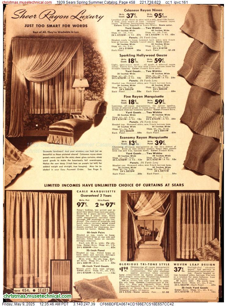 1939 Sears Spring Summer Catalog, Page 458
