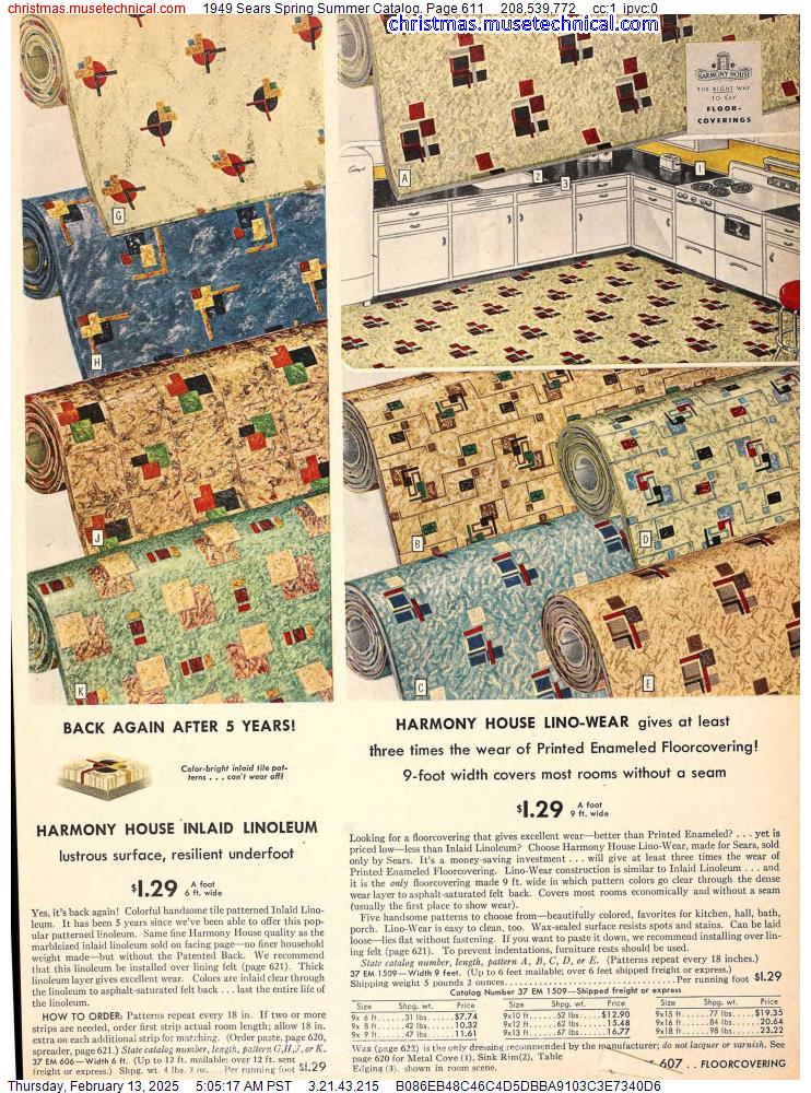 1949 Sears Spring Summer Catalog, Page 611