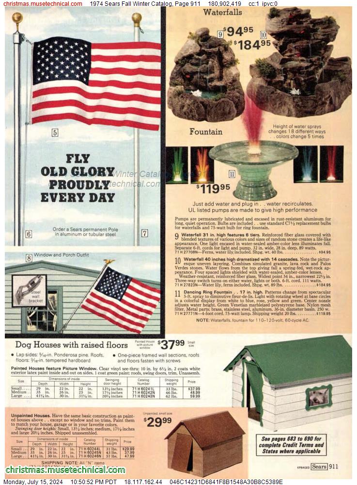 1974 Sears Fall Winter Catalog, Page 911