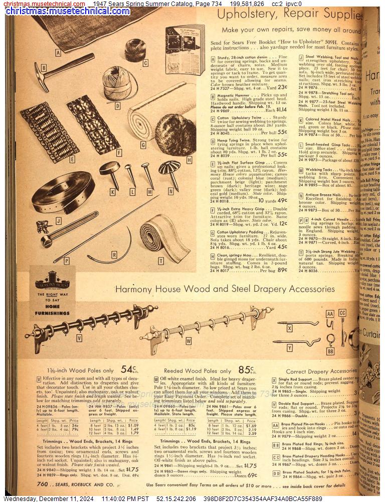 1947 Sears Spring Summer Catalog, Page 734