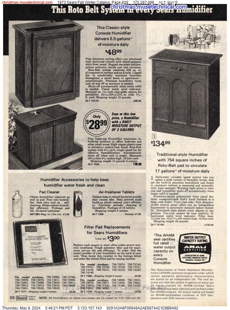 1973 Sears Fall Winter Catalog, Page 828