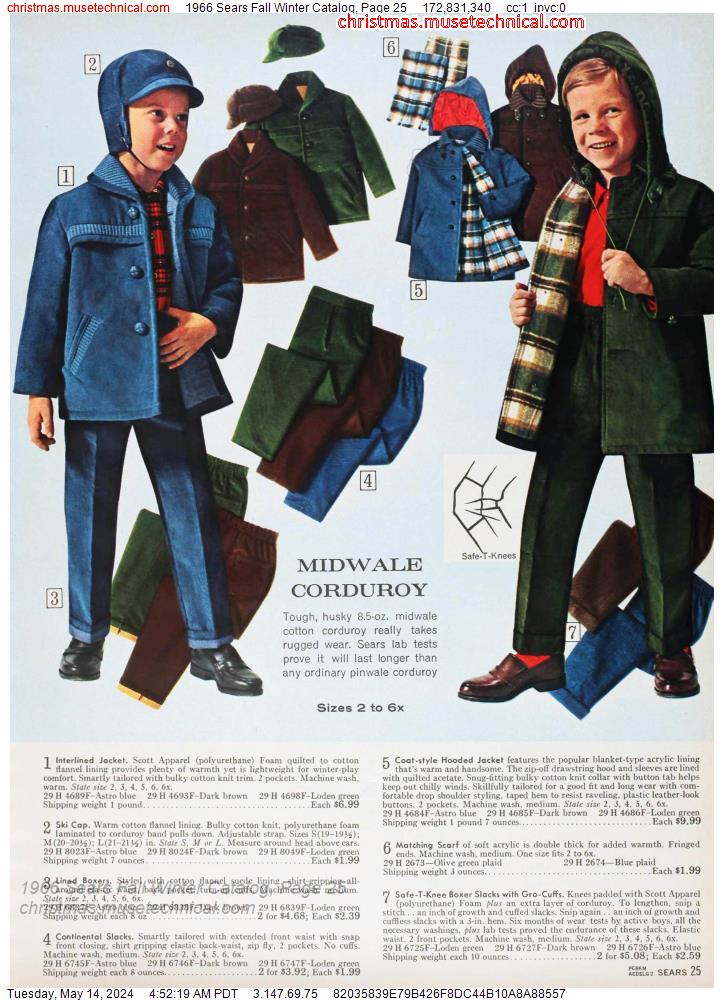 1966 Sears Fall Winter Catalog, Page 25