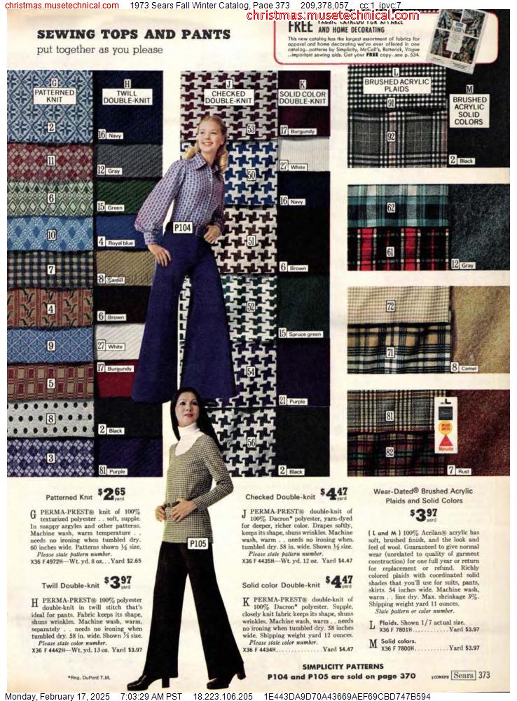 1973 Sears Fall Winter Catalog, Page 373