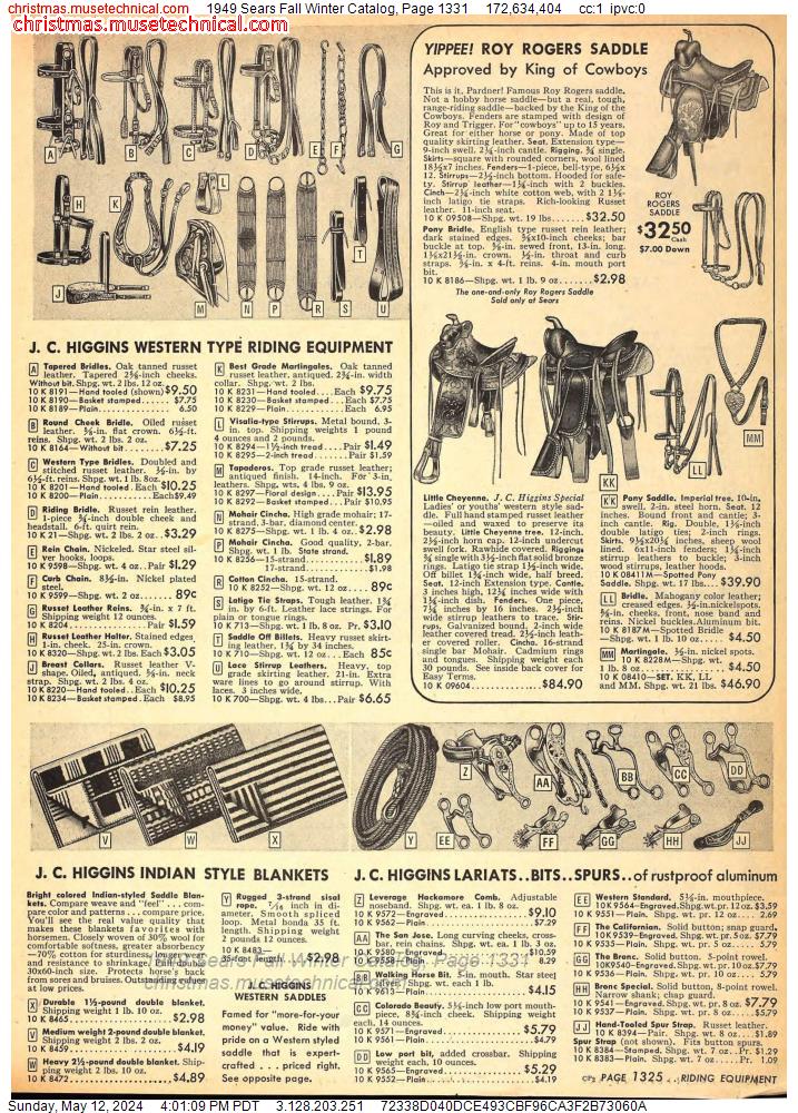 1949 Sears Fall Winter Catalog, Page 1331