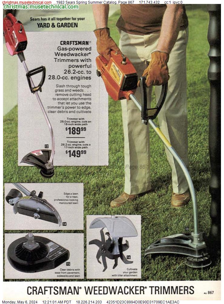 1983 Sears Spring Summer Catalog, Page 867