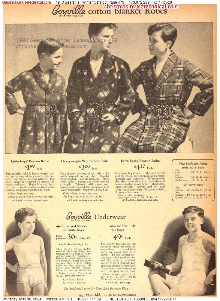 1943 Sears Fall Winter Catalog, Page 479