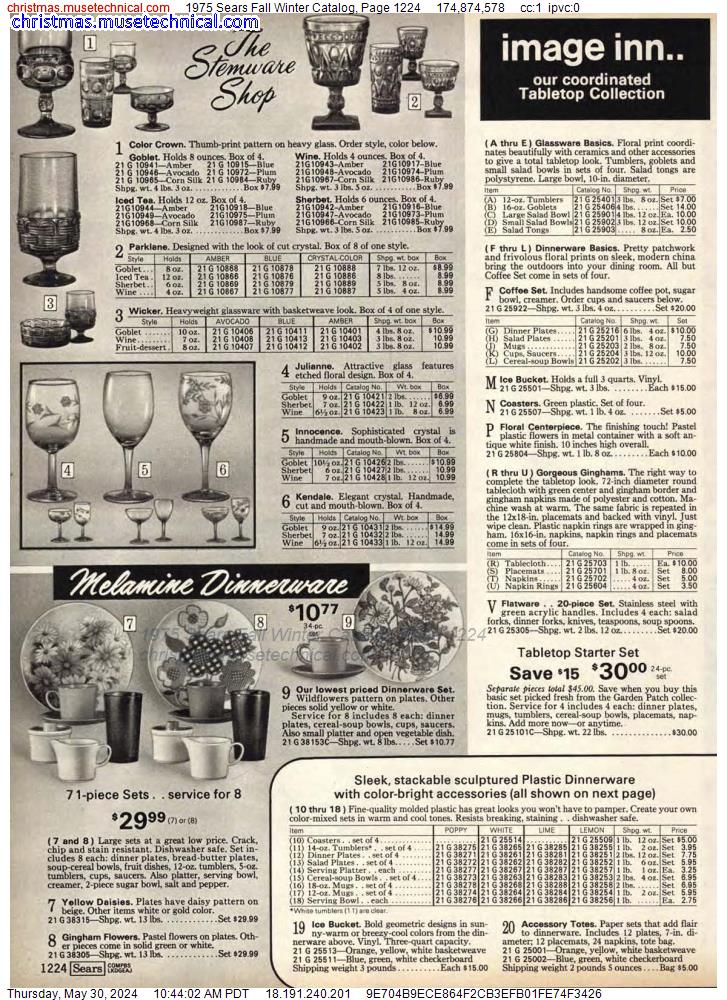 1975 Sears Fall Winter Catalog, Page 1224