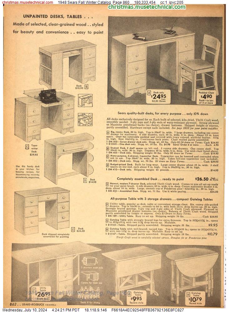 1948 Sears Fall Winter Catalog, Page 860