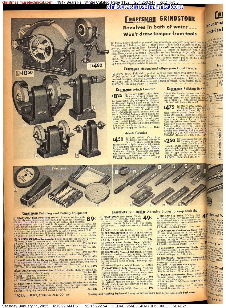 1947 Sears Fall Winter Catalog, Page 1102