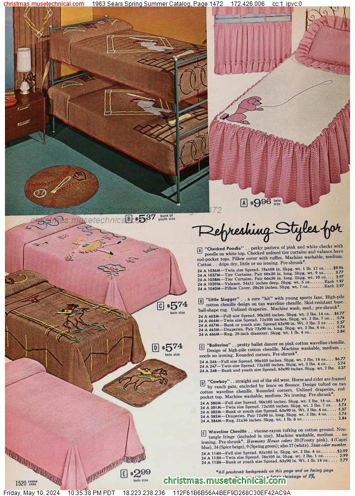 1963 Sears Spring Summer Catalog, Page 1472