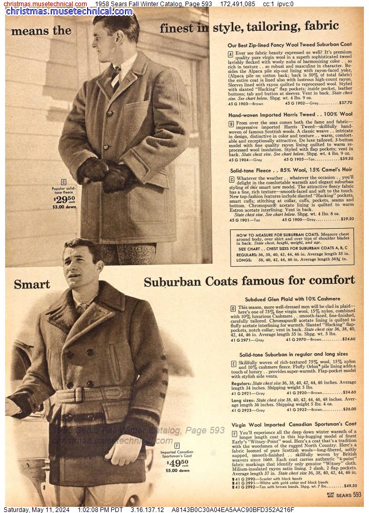 1958 Sears Fall Winter Catalog, Page 593