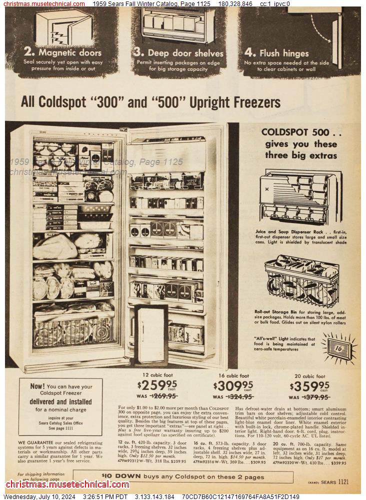 1959 Sears Fall Winter Catalog, Page 1125