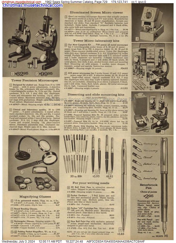 1962 Sears Spring Summer Catalog, Page 729
