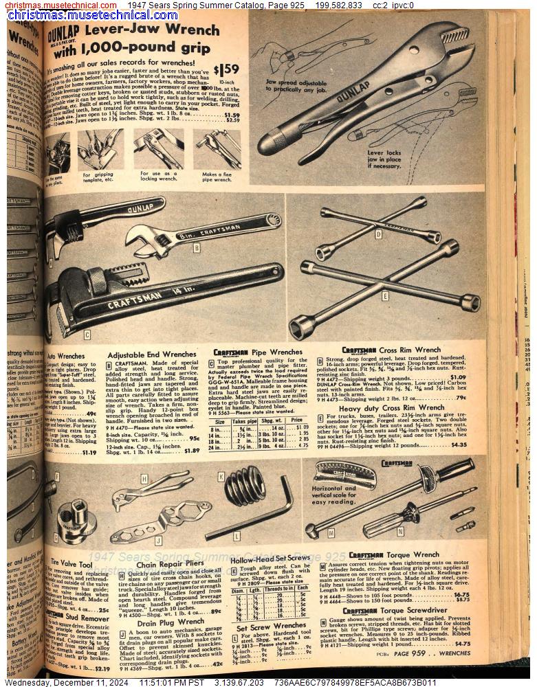 1947 Sears Spring Summer Catalog, Page 925