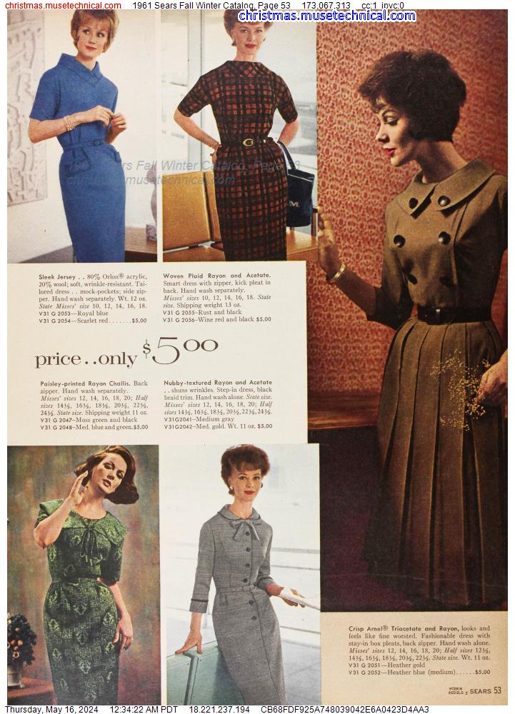 1961 Sears Fall Winter Catalog, Page 53