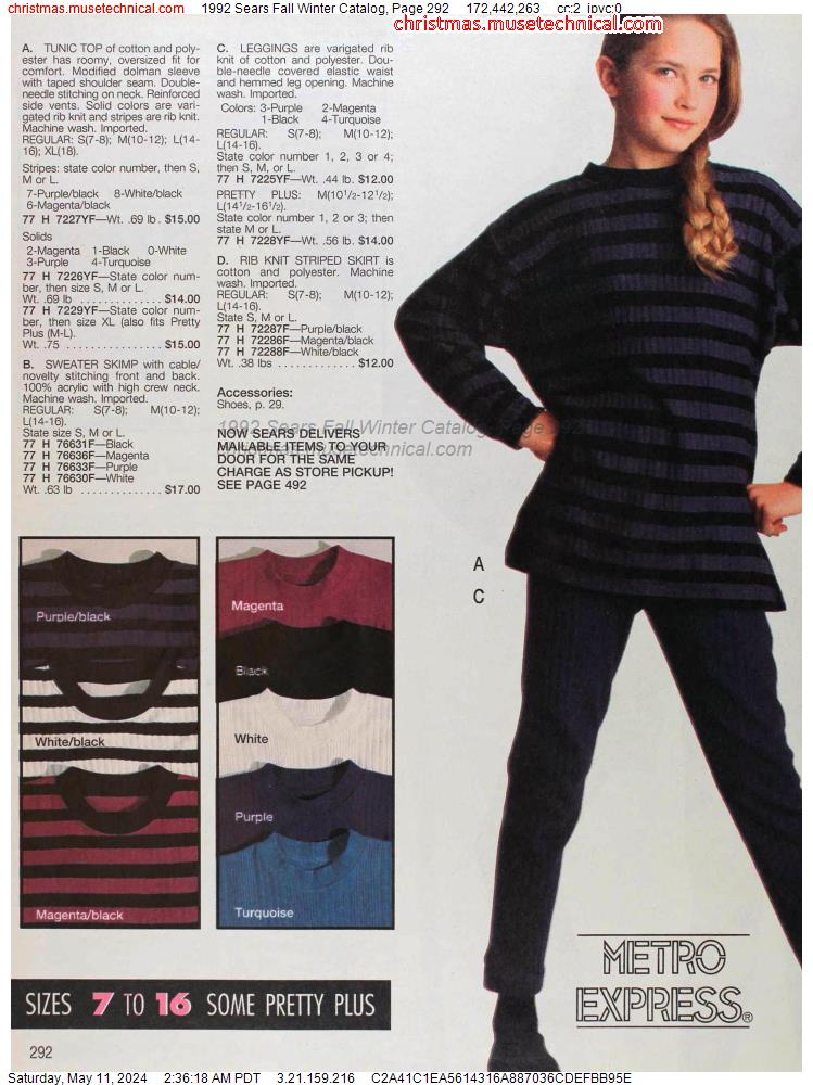 1992 Sears Fall Winter Catalog, Page 292