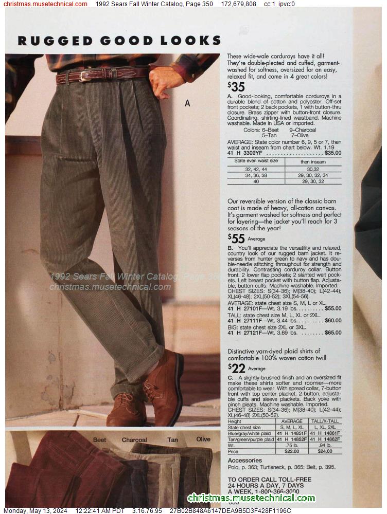 1992 Sears Fall Winter Catalog, Page 350