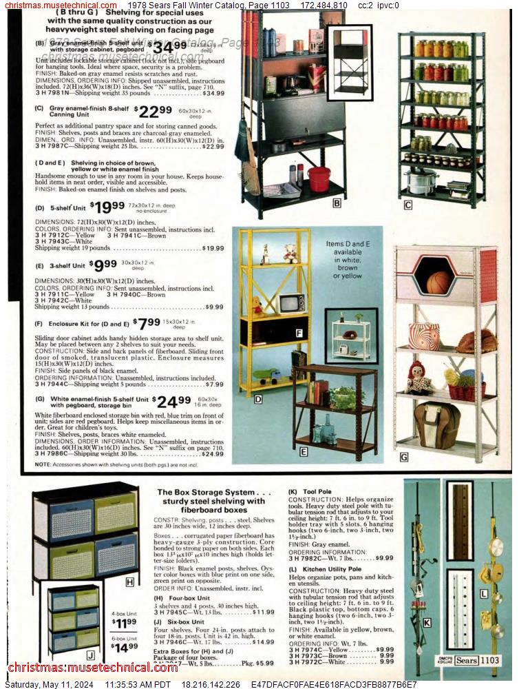 1978 Sears Fall Winter Catalog, Page 1103