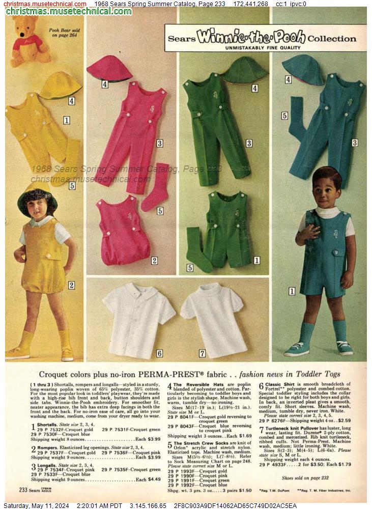1968 Sears Spring Summer Catalog, Page 233