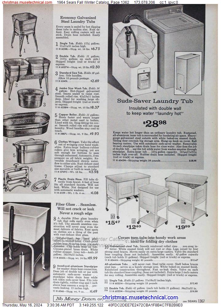 1964 Sears Fall Winter Catalog, Page 1362