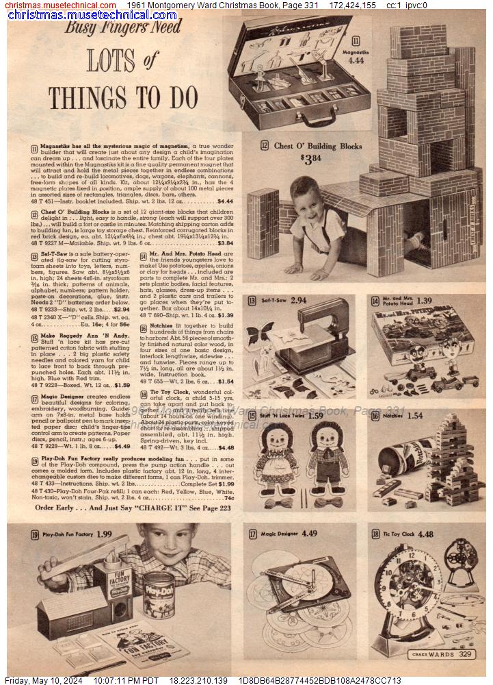 1961 Montgomery Ward Christmas Book, Page 331