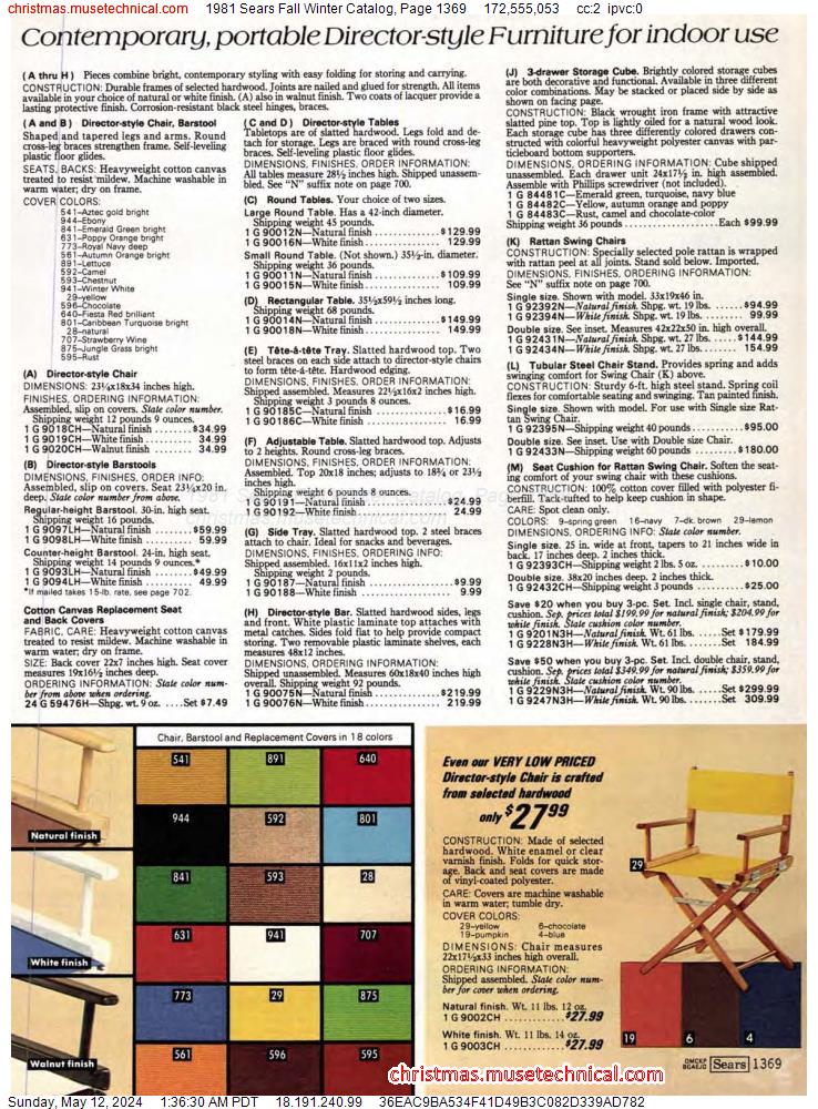 1981 Sears Fall Winter Catalog, Page 1369