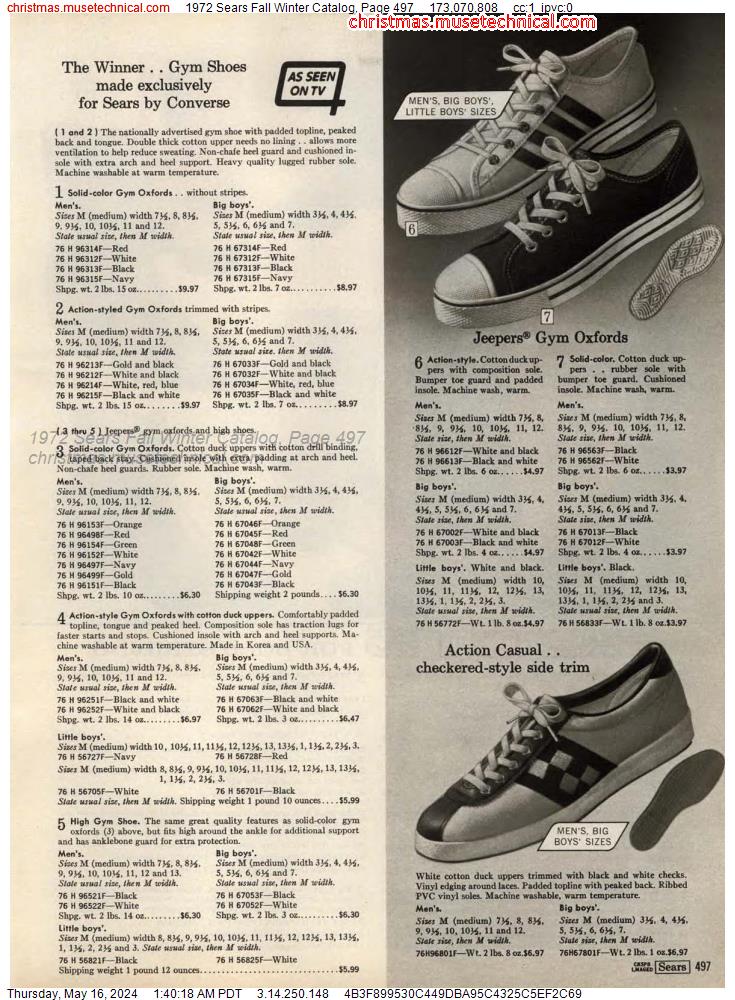 1972 Sears Fall Winter Catalog, Page 497