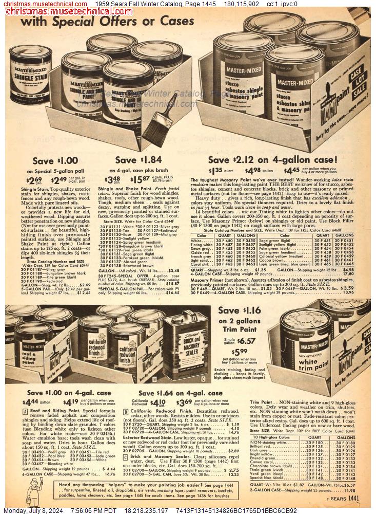 1959 Sears Fall Winter Catalog, Page 1445