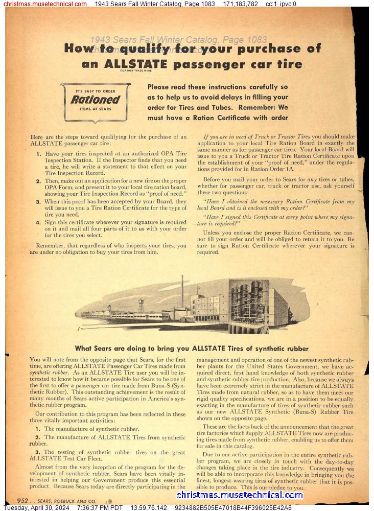 1943 Sears Fall Winter Catalog, Page 1083