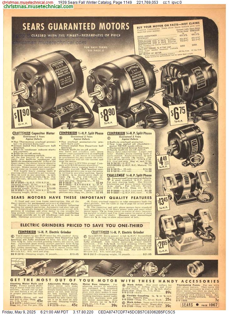 1939 Sears Fall Winter Catalog, Page 1149