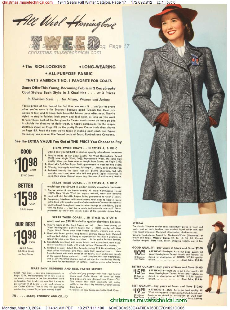 1941 Sears Fall Winter Catalog, Page 17