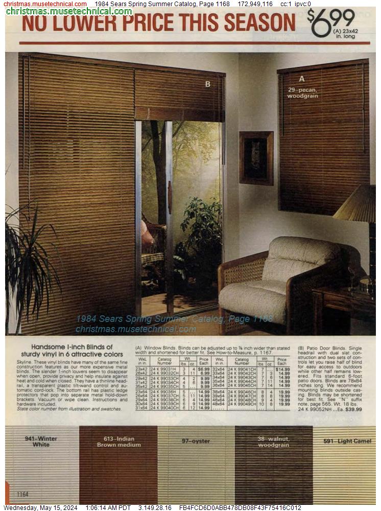 1984 Sears Spring Summer Catalog, Page 1168