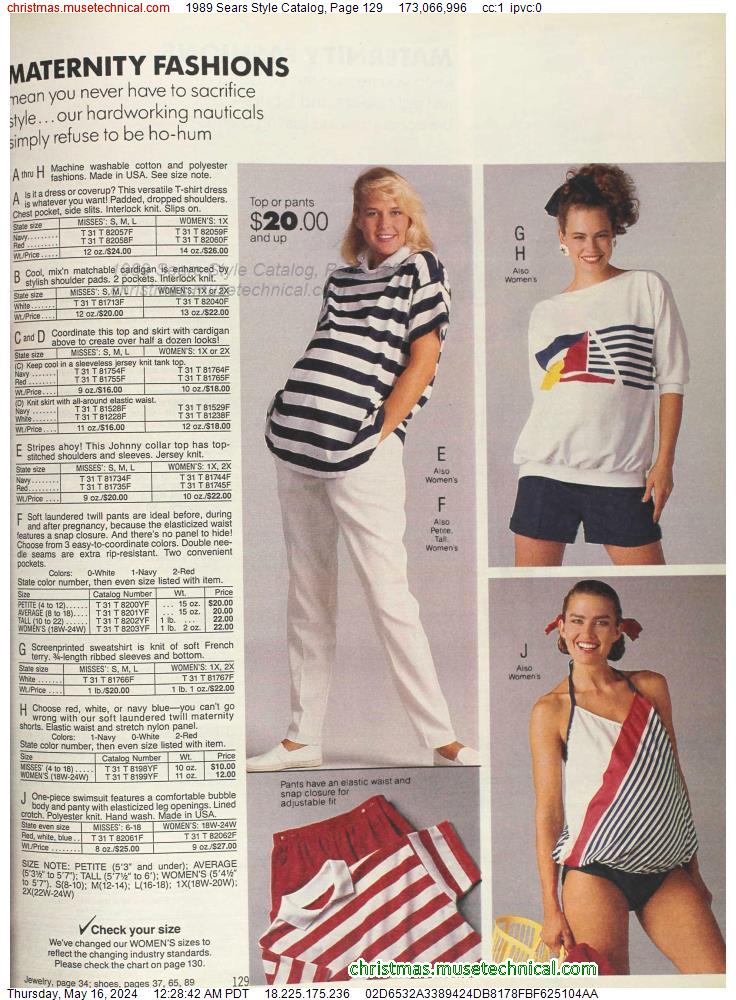 1989 Sears Style Catalog, Page 129