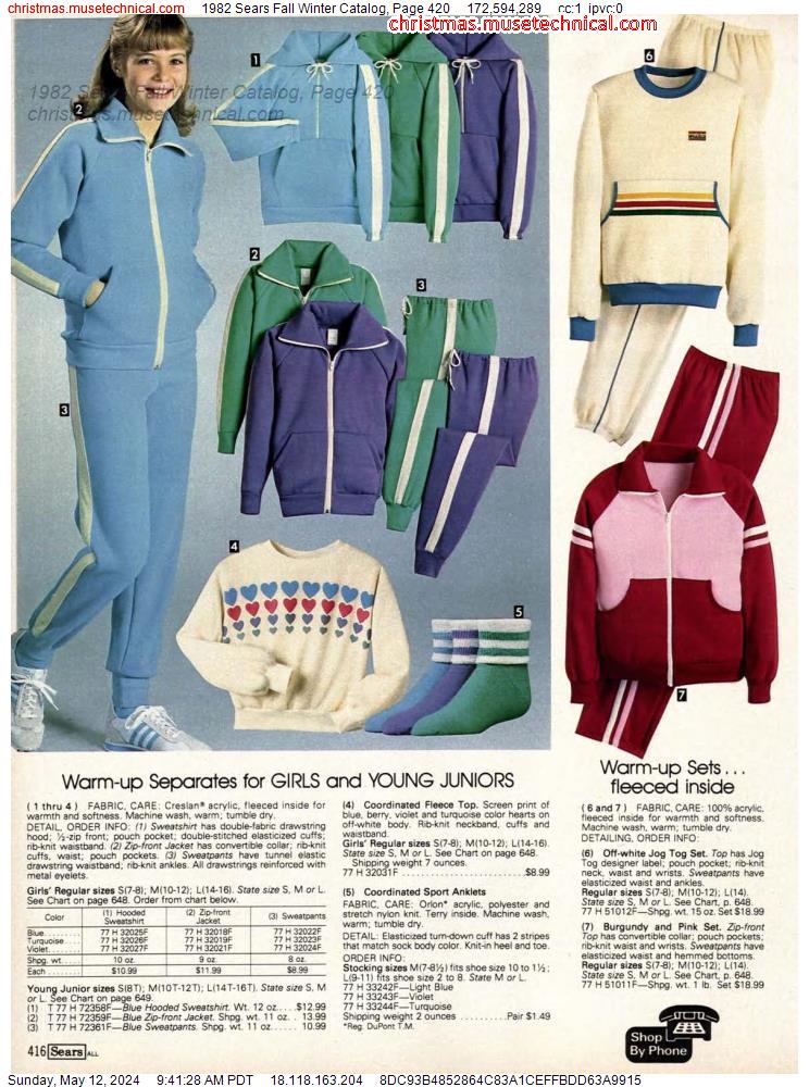 1982 Sears Fall Winter Catalog, Page 420