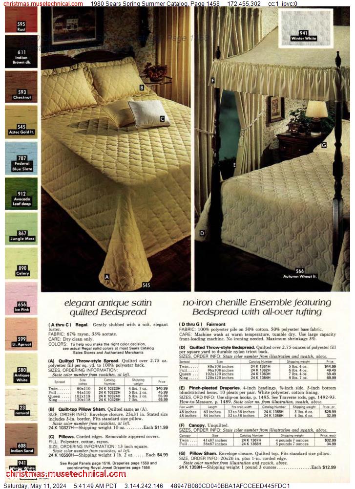 1980 Sears Spring Summer Catalog, Page 1458