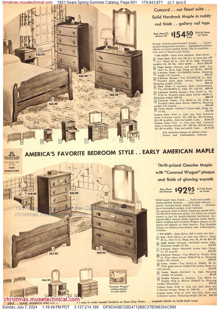 1951 Sears Spring Summer Catalog, Page 601