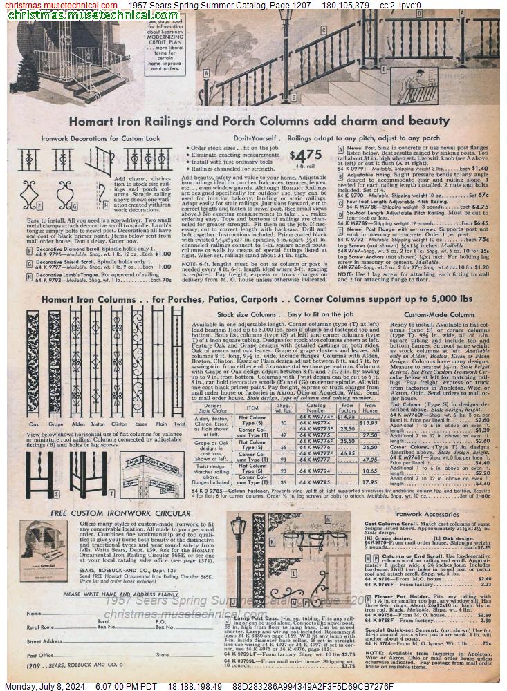 1957 Sears Spring Summer Catalog, Page 1207