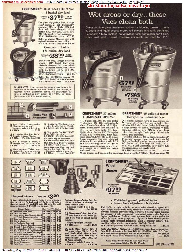 1969 Sears Fall Winter Catalog, Page 782