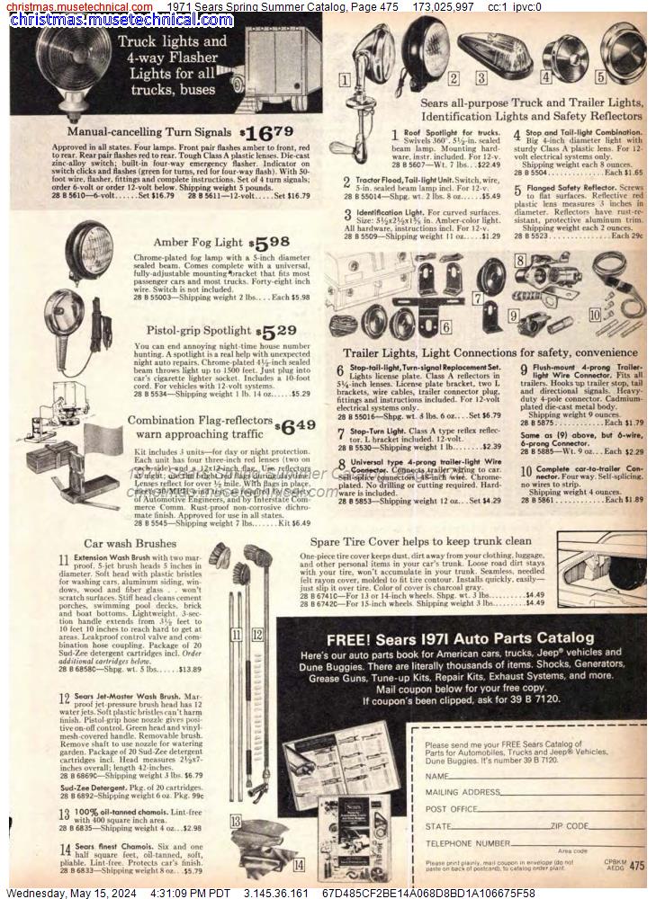 1971 Sears Spring Summer Catalog, Page 475