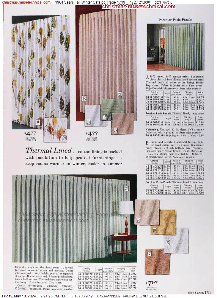 1964 Sears Fall Winter Catalog, Page 1719