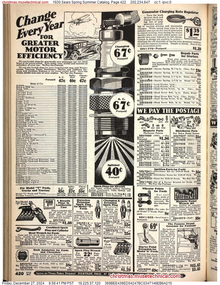 1930 Sears Spring Summer Catalog, Page 422