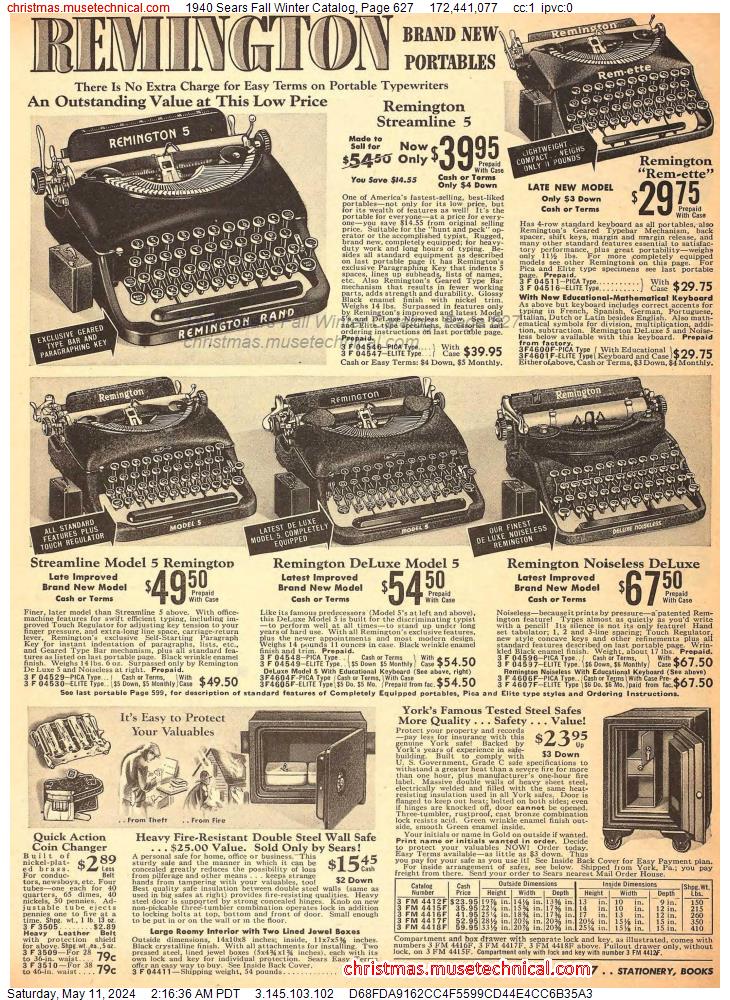 1940 Sears Fall Winter Catalog, Page 627