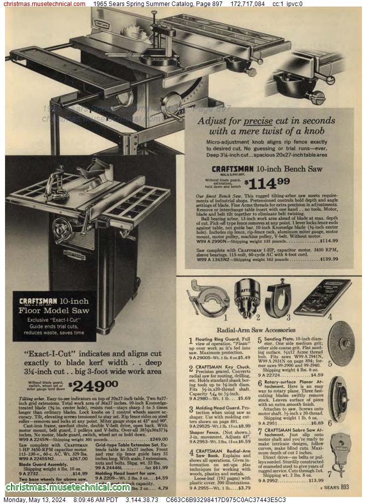 1965 Sears Spring Summer Catalog, Page 897