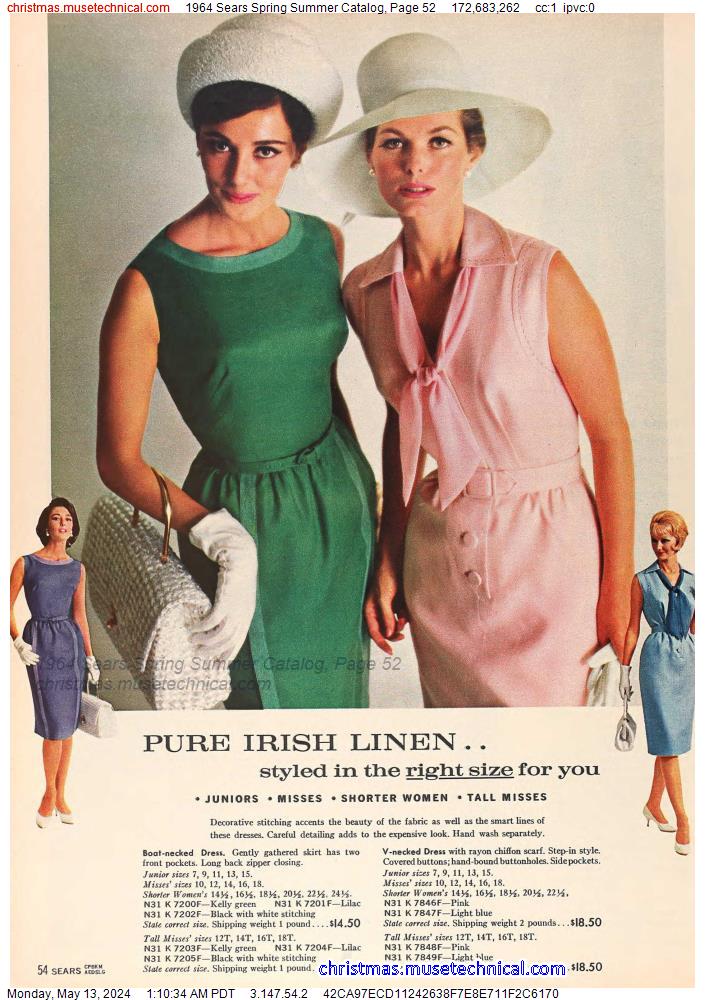 1964 Sears Spring Summer Catalog, Page 52