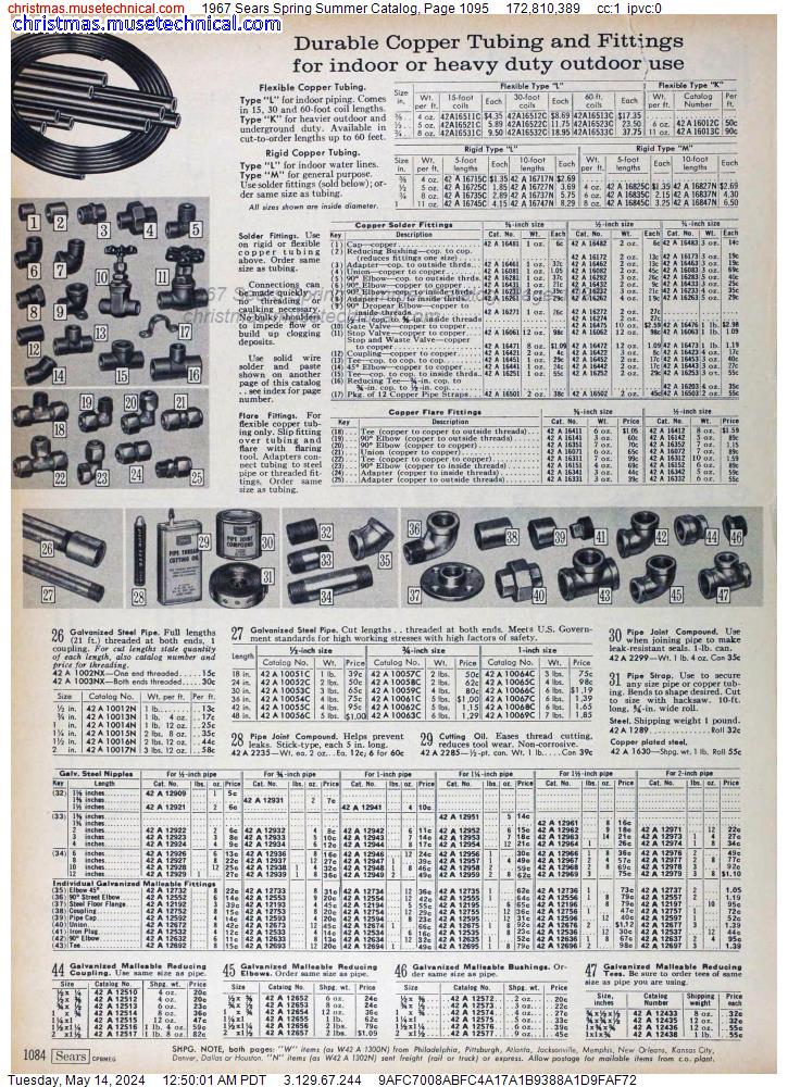 1967 Sears Spring Summer Catalog, Page 1095